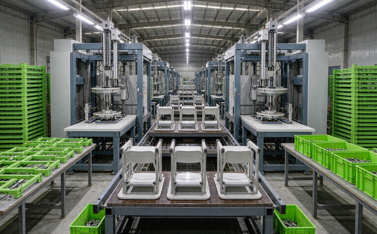 school furniture manufacturing production line in China