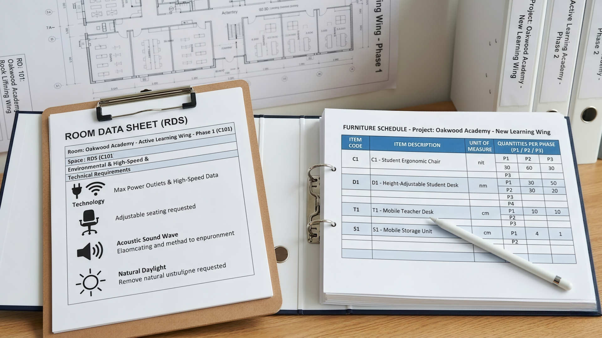 Furniture Schedule & Room Data Sheets Furniture Schedule & Room Data Sheets