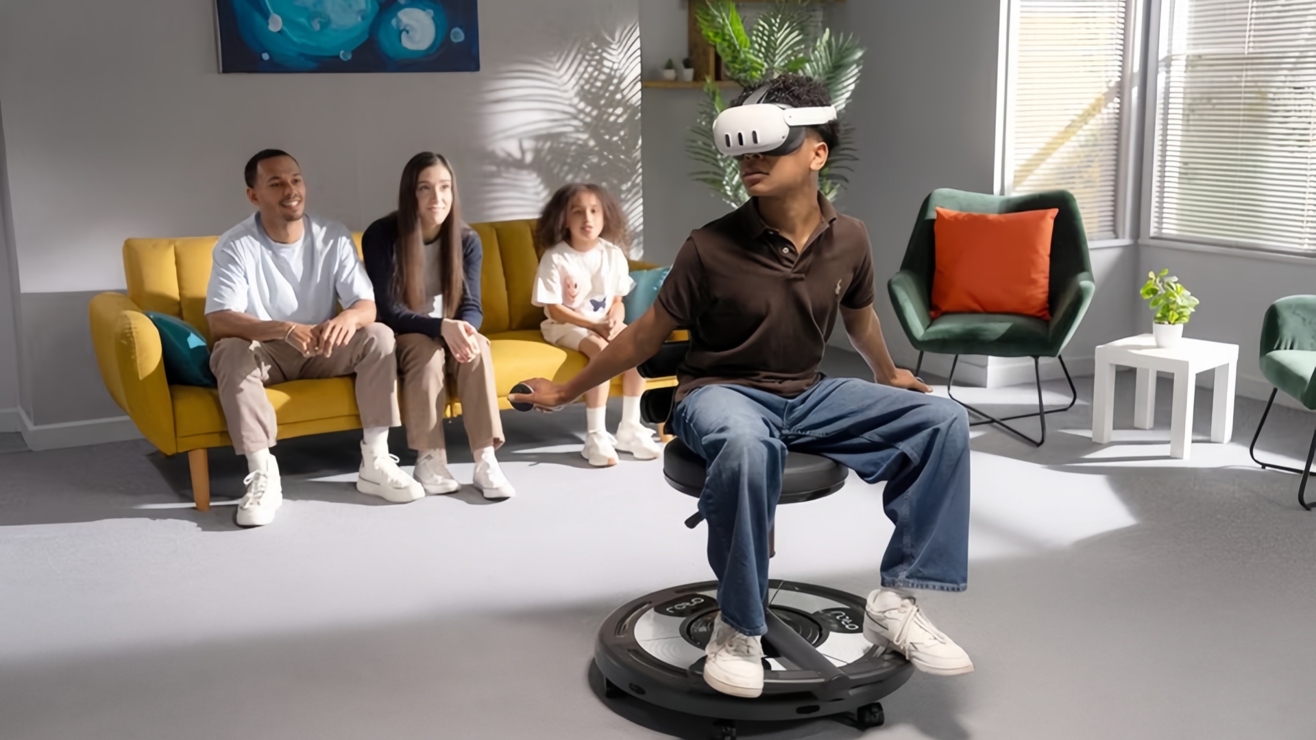 VR enabled rotating chairs