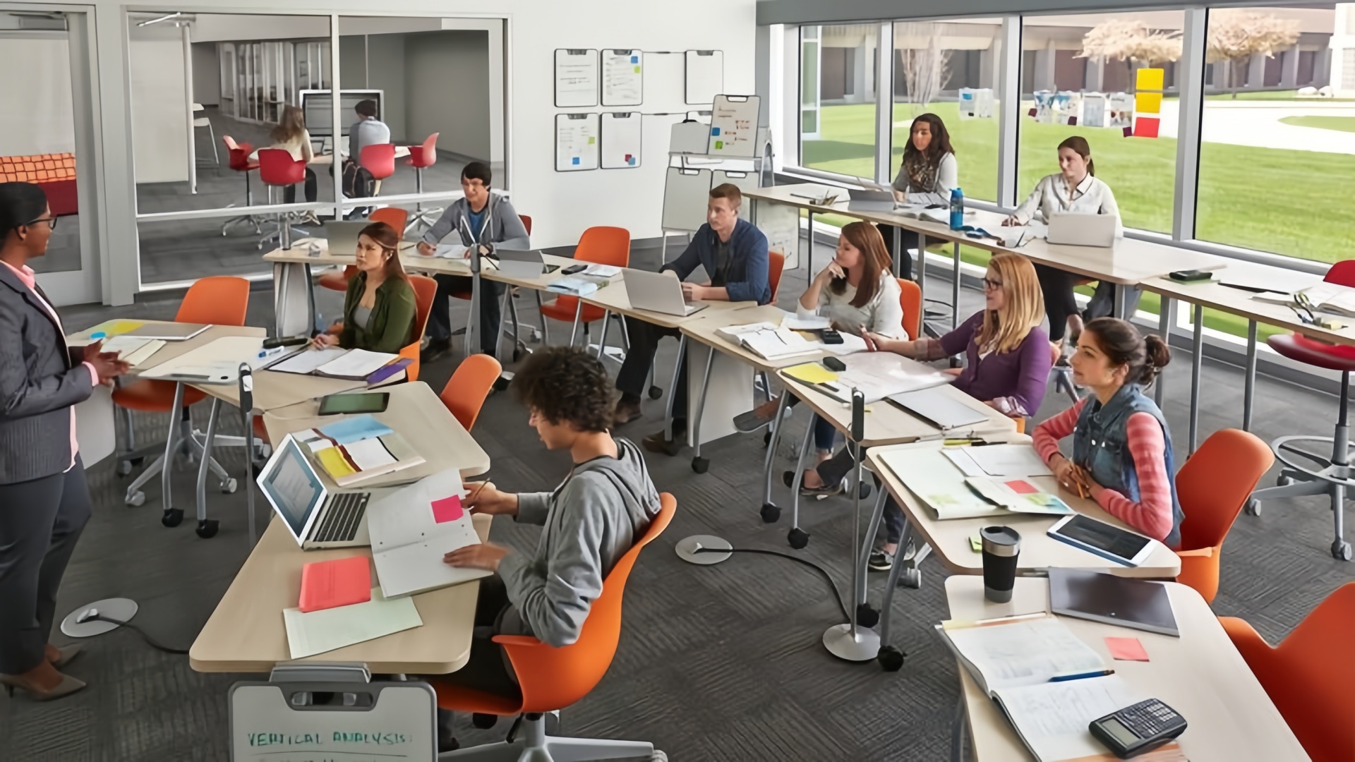 Ergonomic Desks in classroom