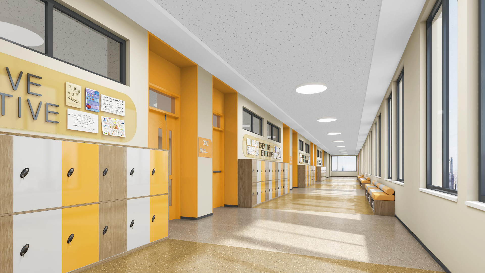Elementary school corridor