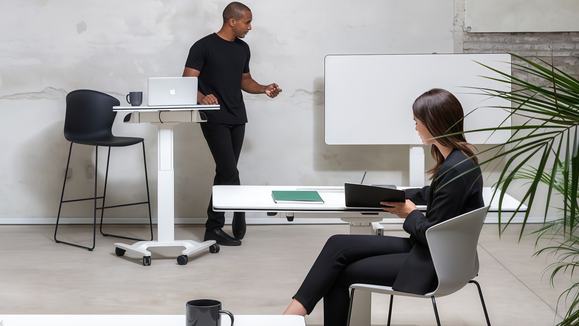 standing desk in classroom