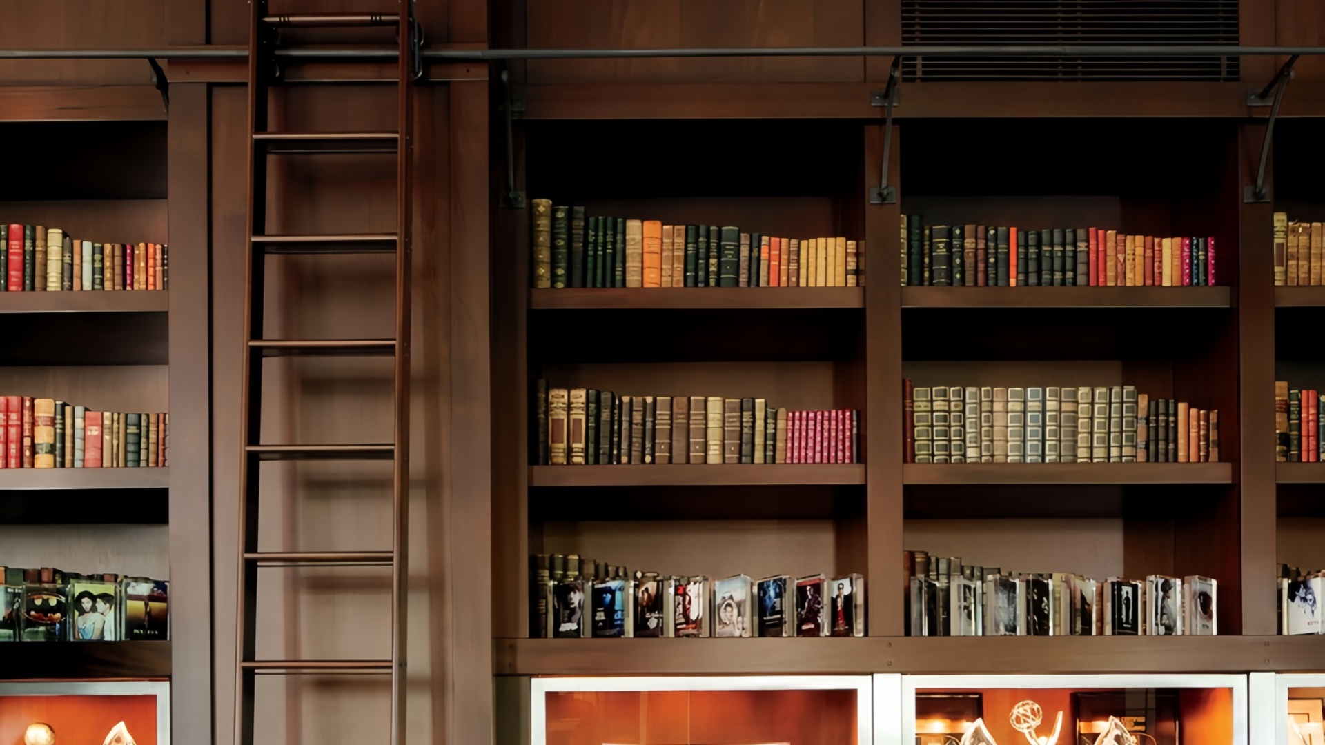 custom rolling ladders in library