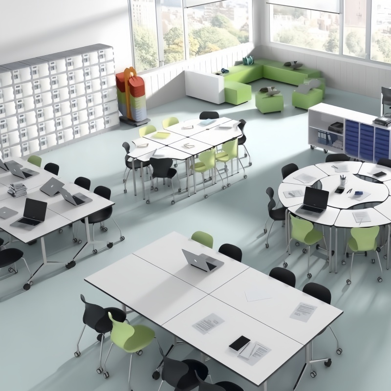 modular desk in classroom