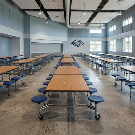 Mobile Folding Tables Space-Saving Rolling School Lunch Tables with Stools