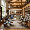 School Library Reading Chairs High-Back Function Wooden Armchair