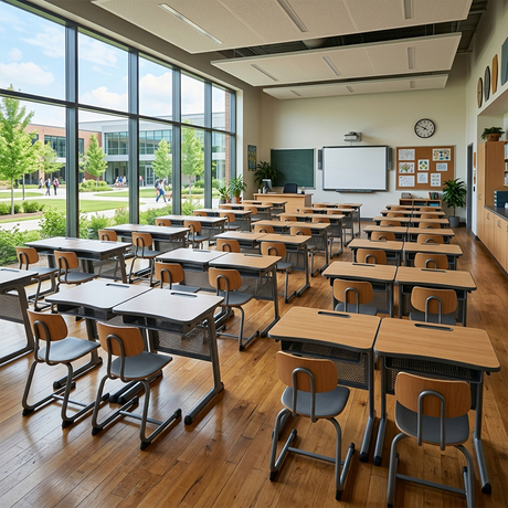 Double Student Desk for Classroom Furniture | Ergonomic & Durable School Desks
