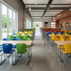 Colorful Stackable Plastic School Dining Chairs Modern Canteen Furniture
