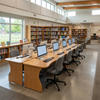 Modern Wood School Library Computer Workstations for Students