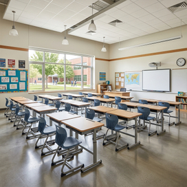 Ergonomic Height Adjustable School Desk And Chair for K-12 Classroom Solutions