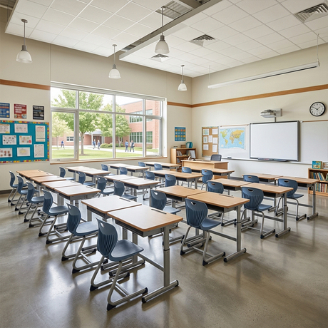 Ergonomic Height Adjustable School Desk And Chair for K-12 Classroom Solutions