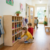 Child-Height Preschool Shoe Storage Cabinet | Open Shoe Rack