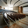 Flip-up Lecture Hall Seats with Wooden Armrests & Writing Tablet