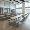 Fixed School Dining Tables And Benches Canteen Furniture with Attached Seating