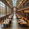 Modern Wooden School Study Tables Large Group Reading Desks for Library