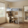 Student Loft Bed with Integrated Desk Space-Saving Wood & Steel Design