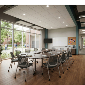 School Faculty Meeting Table And Chairs Staff Conference Collaborative Office Set