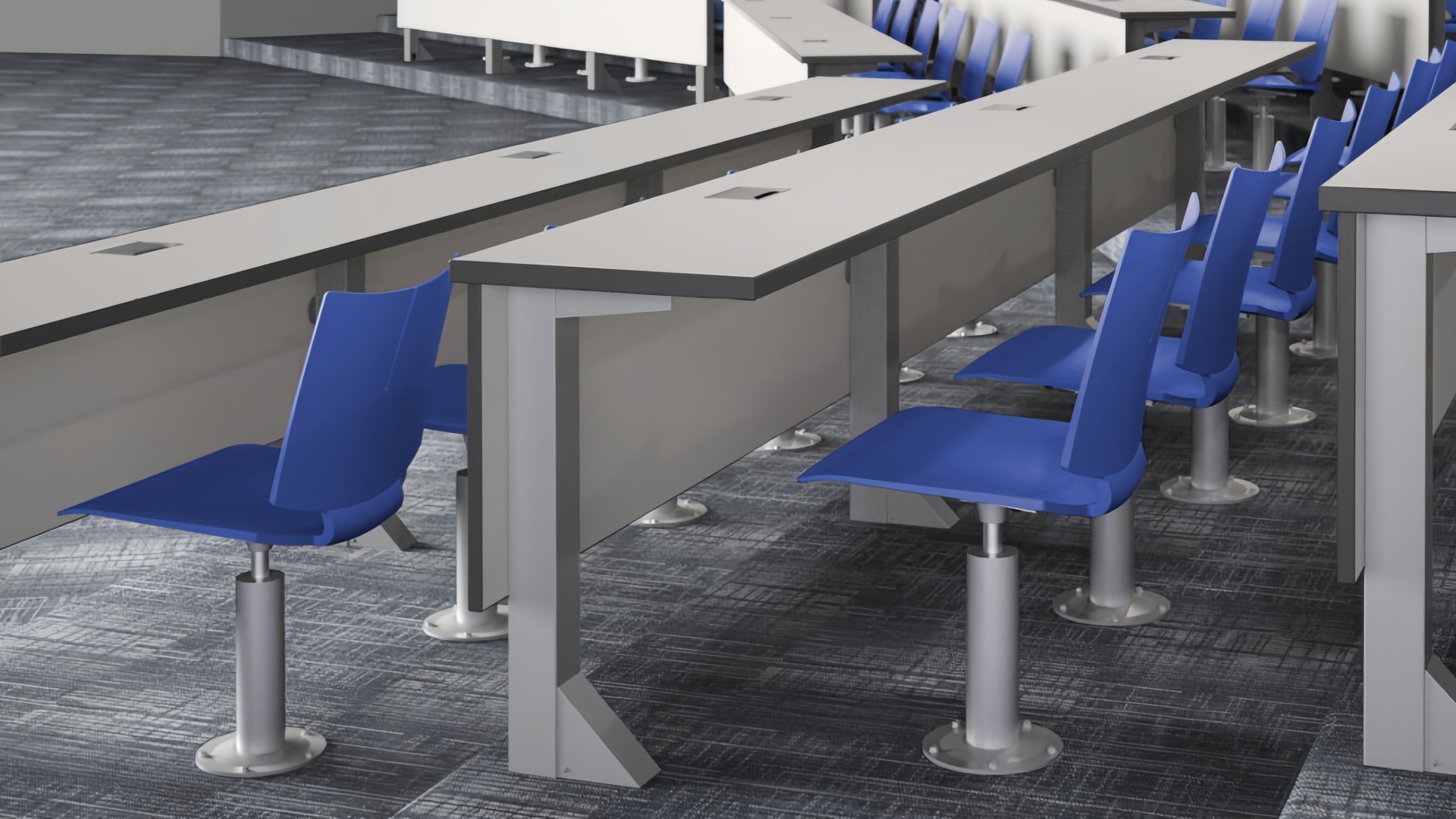 Continuous Table with Chairs