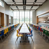 Colorful Stackable Plastic School Dining Chairs Modern Canteen Furniture