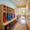 Kindergarten Coat Cubbies with Hooks | Daycare Mudroom Locker