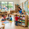 Space-Saving Mobile Daycare Bedding Storage Cabinet