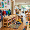 Child-Height Preschool Shoe Storage Cabinet | Open Shoe Rack
