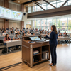 Modern Teacher Podium with Storage | Multimedia-Ready Classroom Lectern