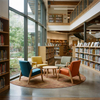 School Library Reading Chairs High-Back Function Wooden Armchair