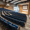 Flip-up Lecture Hall Seats with Wooden Armrests & Writing Tablet