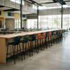 School Cafeteria Bar Stools Wooden Seat High Chairs