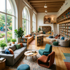 School Library Lounge Sofas Modular Curved Design Seating