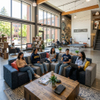 Modern modular lounge seating for college apartments and dormitory common areas designed for high-density student seating