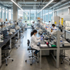 Lab Stools with Swivel Backrest in University Research Laboratory