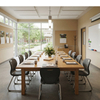 School Faculty Meeting Table And Chairs Staff Conference Collaborative Office Set
