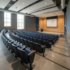 Flip-up Lecture Hall Seats with Wooden Armrests & Writing Tablet