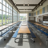 Fixed School Dining Tables And Benches Canteen Furniture with Attached Seating