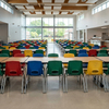 Colorful Stackable Plastic School Dining Chairs Modern Canteen Furniture
