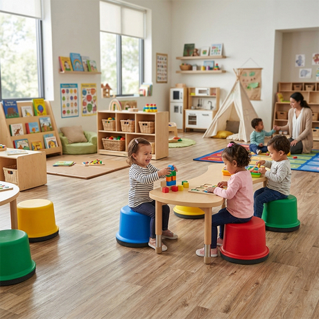Anti-Slip Toddler Seating Stools | Commercial Daycare Furniture