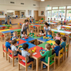 Modular Early Childhood Activity Table Set for Preschool Dining
