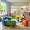 Modular Preschool Waiting Area Sofa - Modern Daycare Seating