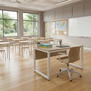 Ergonomic Teacher Desk And Chair Set Minimalist Mobile Workstation