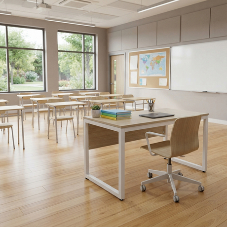 Ergonomic Teacher Desk And Chair Set Minimalist Mobile Workstation