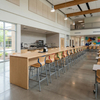 School Cafeteria Bar Stools Wooden Seat High Chairs