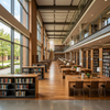 Modern Wooden School Study Tables Large Group Reading Desks for Library