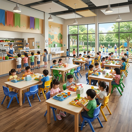 Stain Resistant Kindergarten Table for Preschool Dining Spaces
