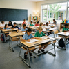 Double Student Desk for Classroom Furniture | Ergonomic & Durable School Desks
