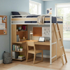 Student Loft Bed with Integrated Desk Space-Saving Wood & Steel Design