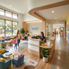 Modern Preschool Reception Desk for Kindergarten Waiting Area