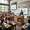Modern Teacher Podium with Storage | Multimedia-Ready Classroom Lectern