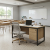 Ergonomic Teacher Desk And Chair Set Minimalist Mobile Workstation